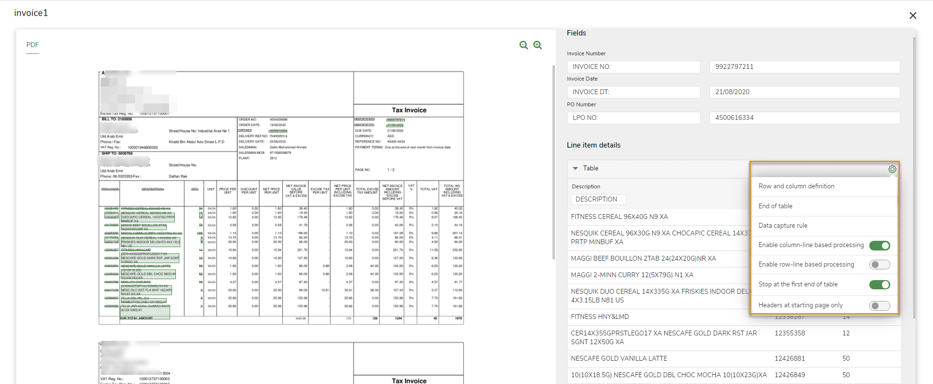 Familiarize Table within the Document | JIFFY.ai